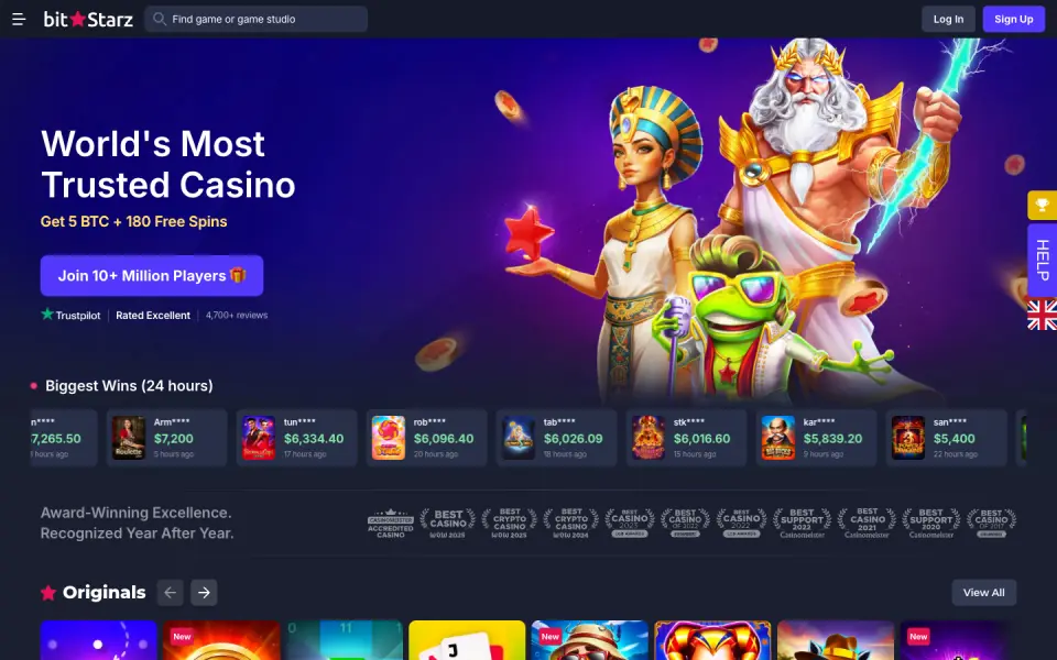 BitStarz Casino desktop view