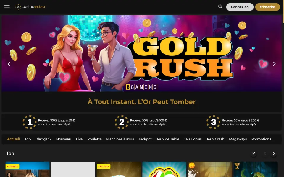 Casino Extra desktop view