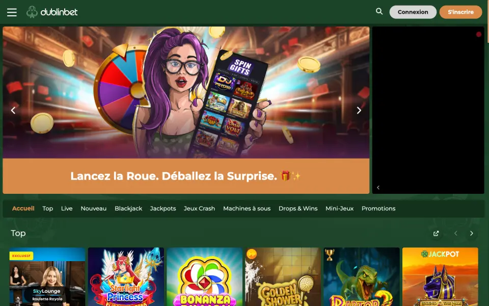 Dublinbet Casino desktop view