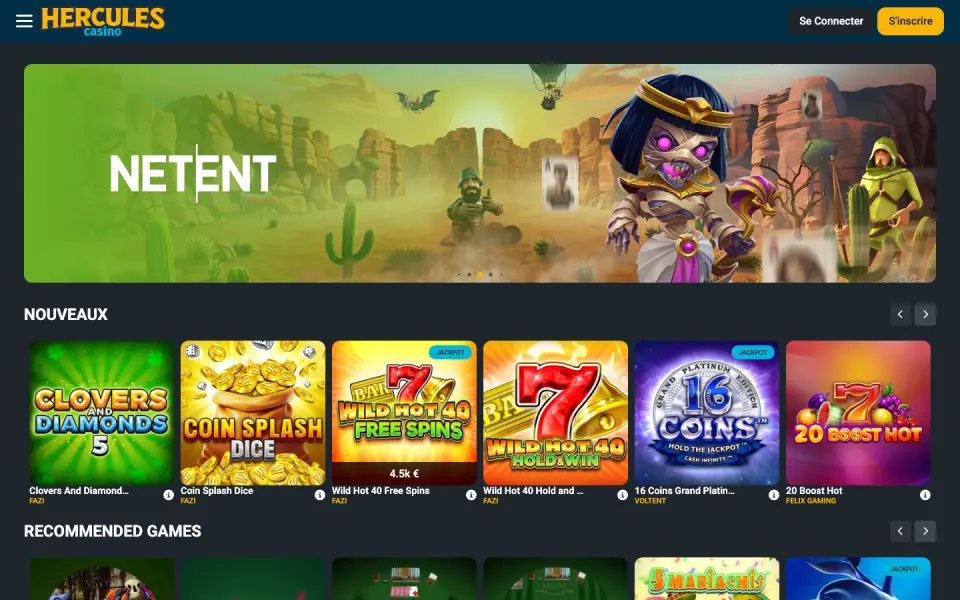 Hercules Casino Review 2026 desktop view