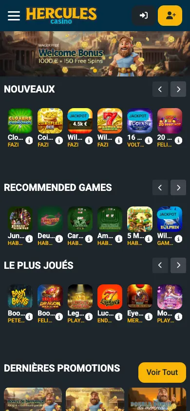 Hercules Casino Review 2026 mobile view