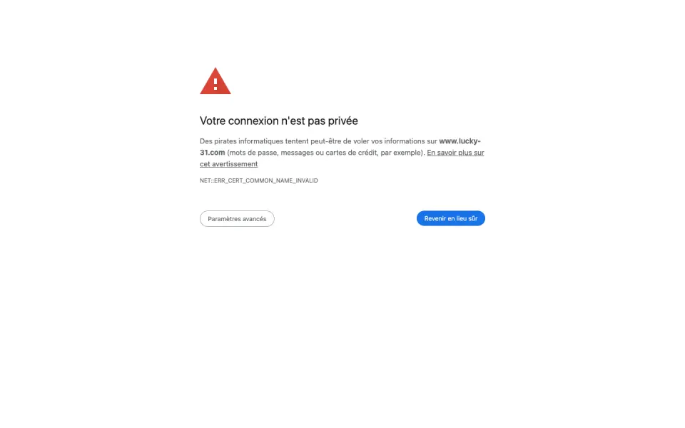 Lucky31 Casino desktop view