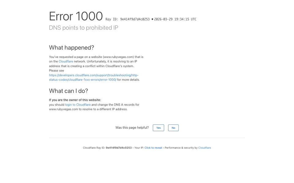 Ruby Vegas Casino desktop view